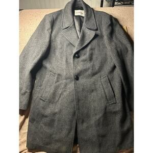 Vintage Adam’s Row Wool Coat 42L Mid-Length Wool Lined Overcoat Classic Menswear